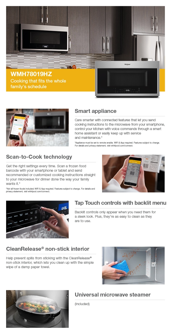 Whirlpool 1.9 cu. ft. Smart Over the Range Convection Microwave in